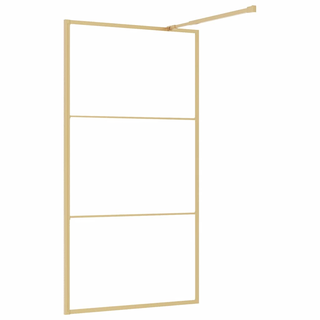 Stijenka za walk-in tuš sa staklom ESG zlatna 100 x 195 cm