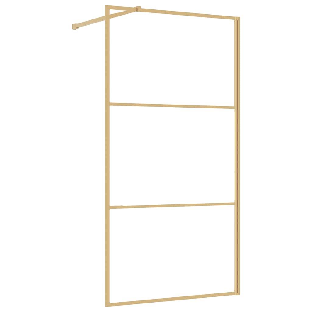 Stijenka za walk-in tuš sa staklom ESG zlatna 115 x 195 cm