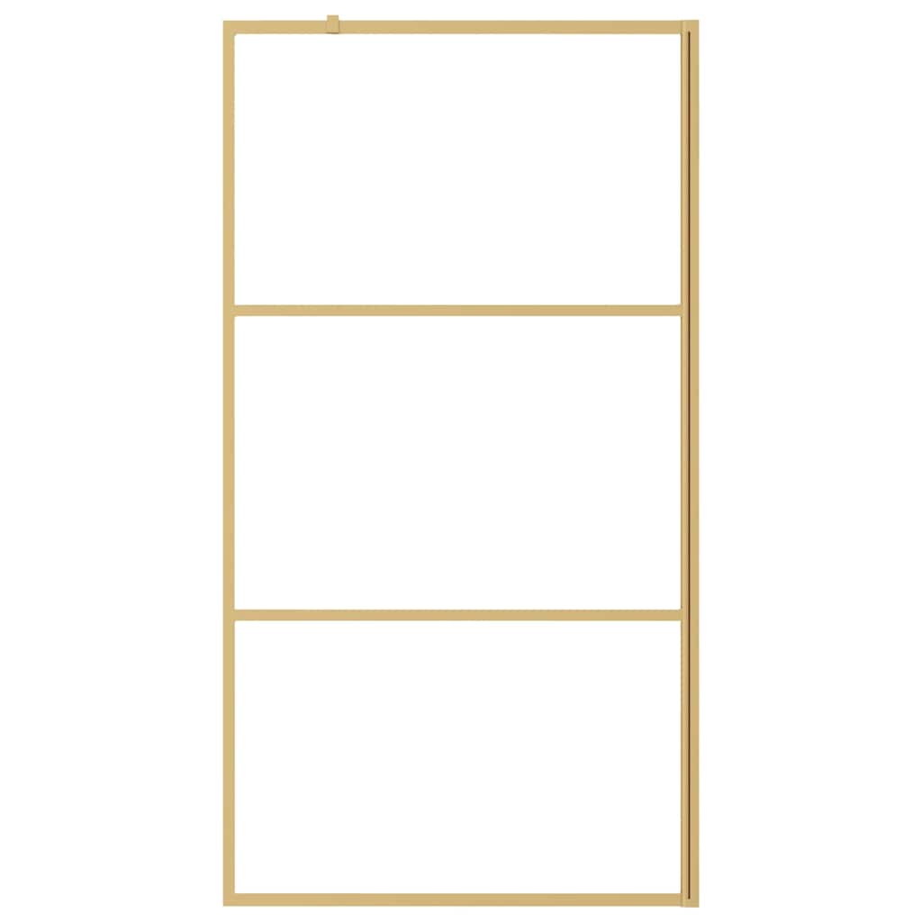 Stijenka za walk-in tuš sa staklom ESG zlatna 115 x 195 cm