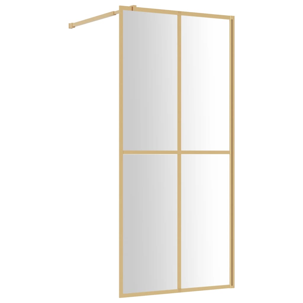 Stijenka za walk-in tuš s prozirnim staklom ESG zlatna 80x195cm