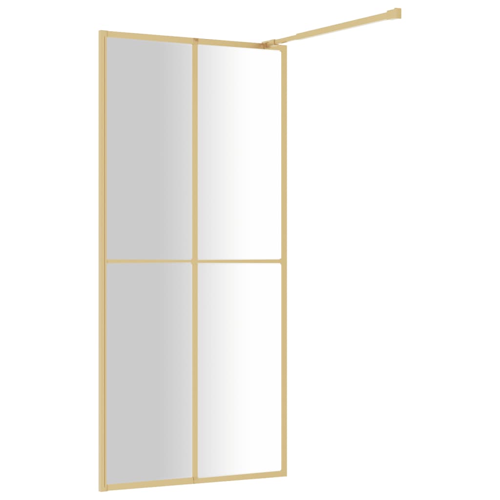 Stijenka za walk-in tuš sa staklom ESG zlatna 90 x 195 cm