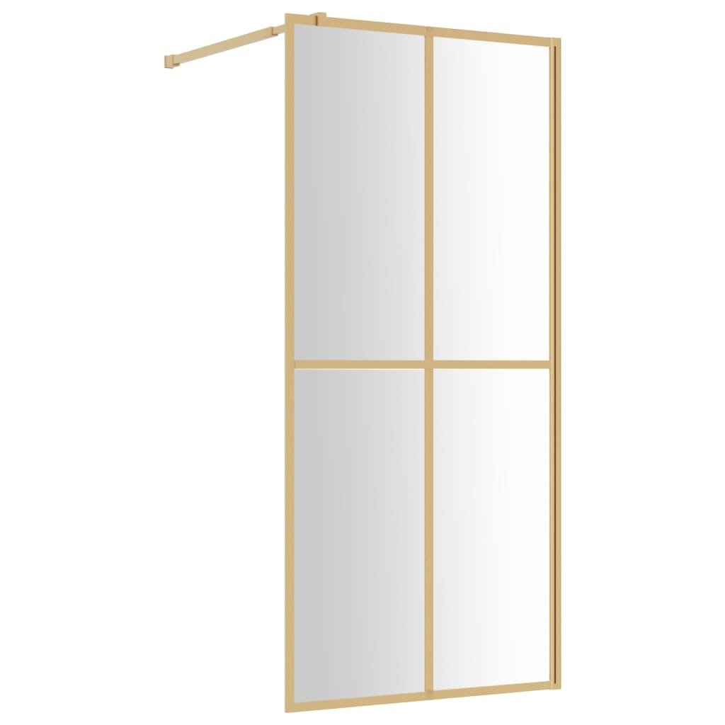 Stijenka za walk-in tuš sa staklom ESG zlatna 100 x 195 cm
