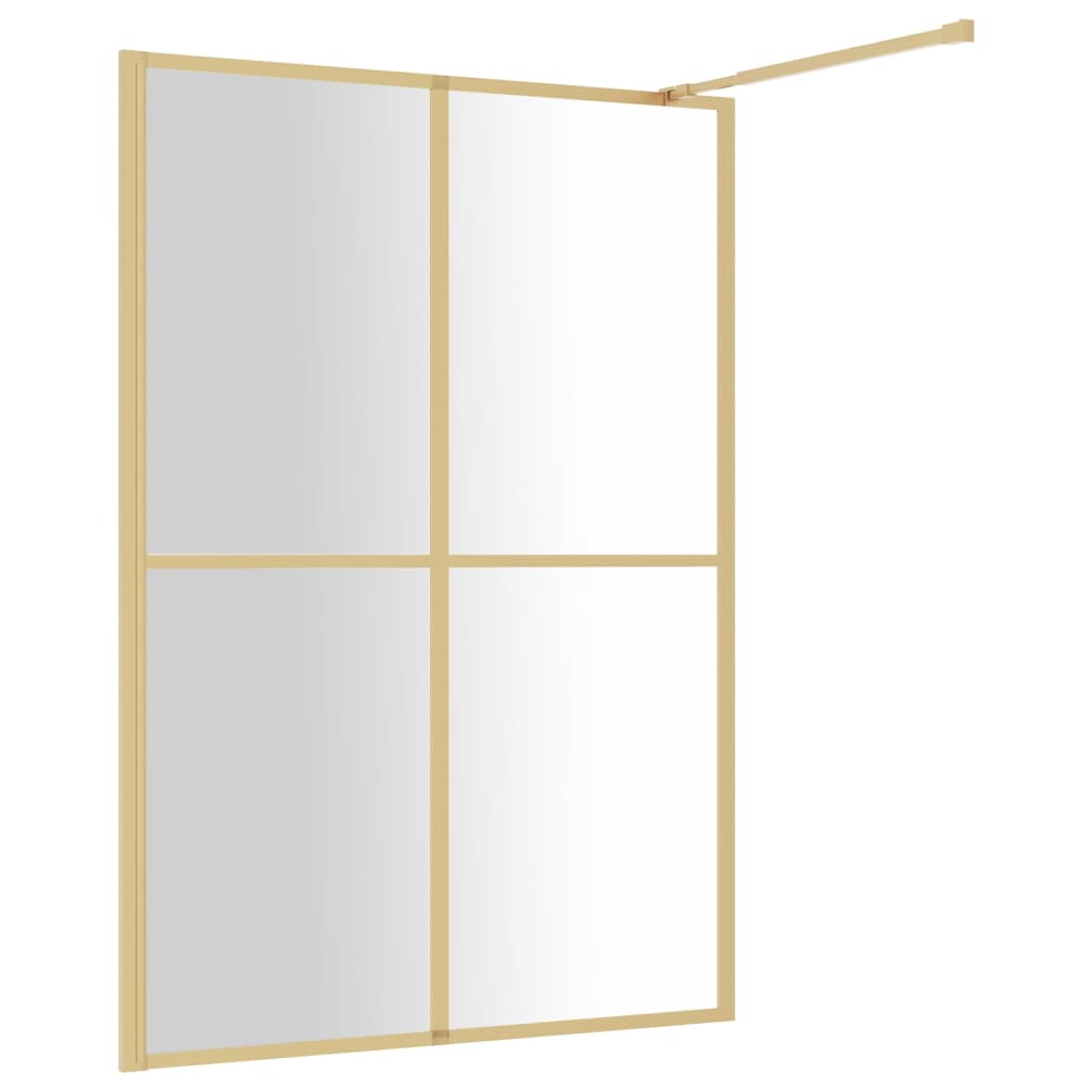 Stijenka za walk-in tuš sa staklom ESG zlatna 140 x 195 cm