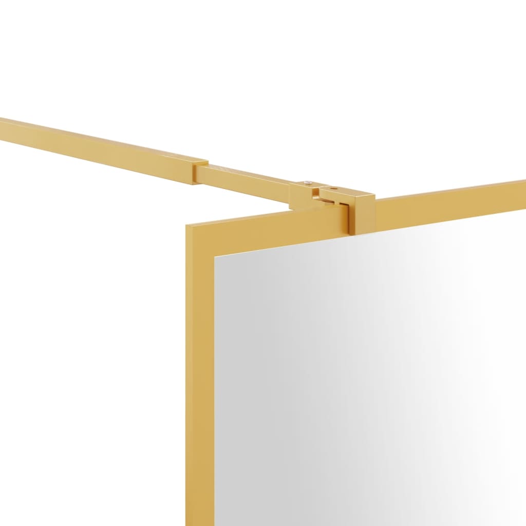 Stijenka za walk-in tuš sa staklom ESG zlatna 140 x 195 cm