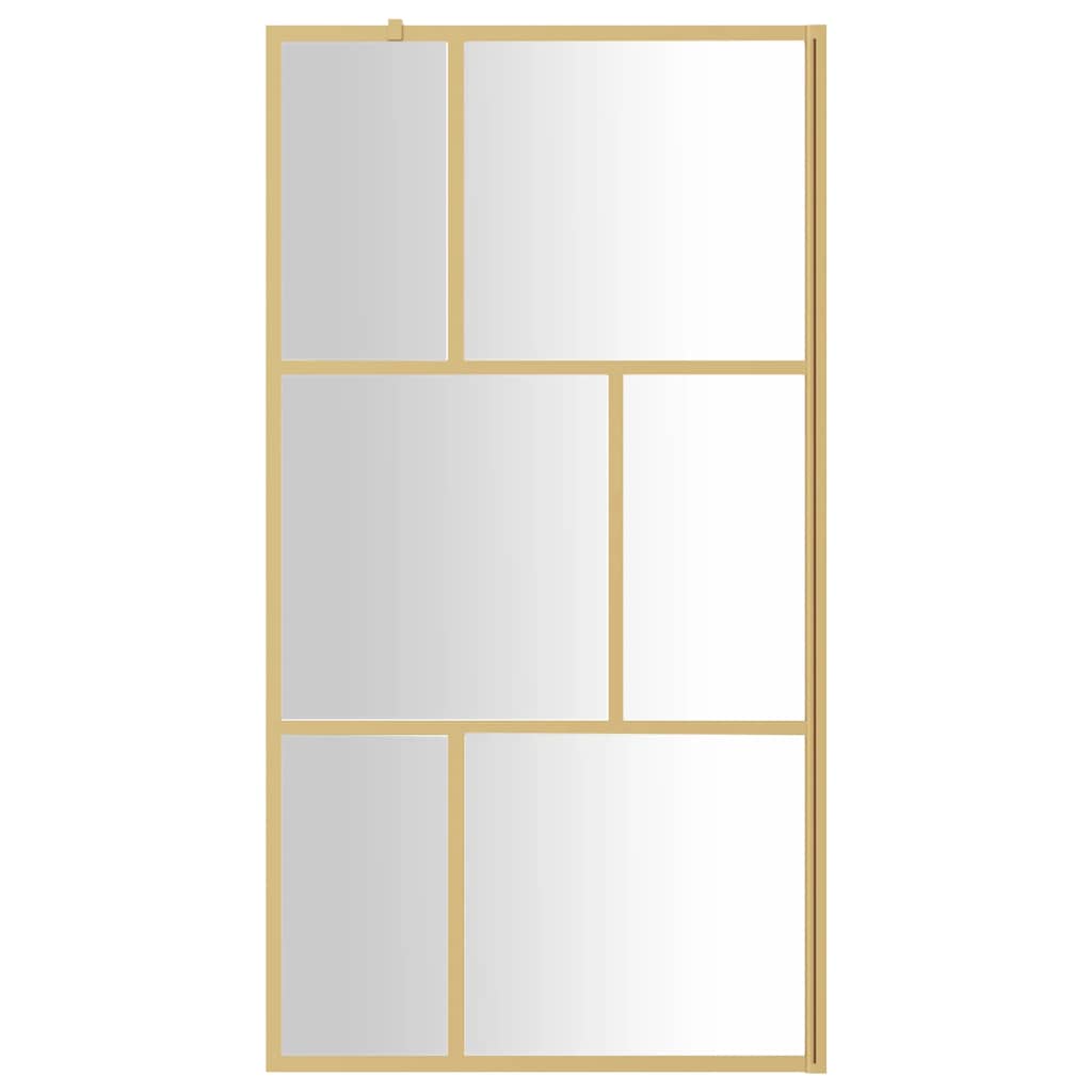 Stijenka za walk-in tuš sa staklom ESG zlatna 100 x 195 cm