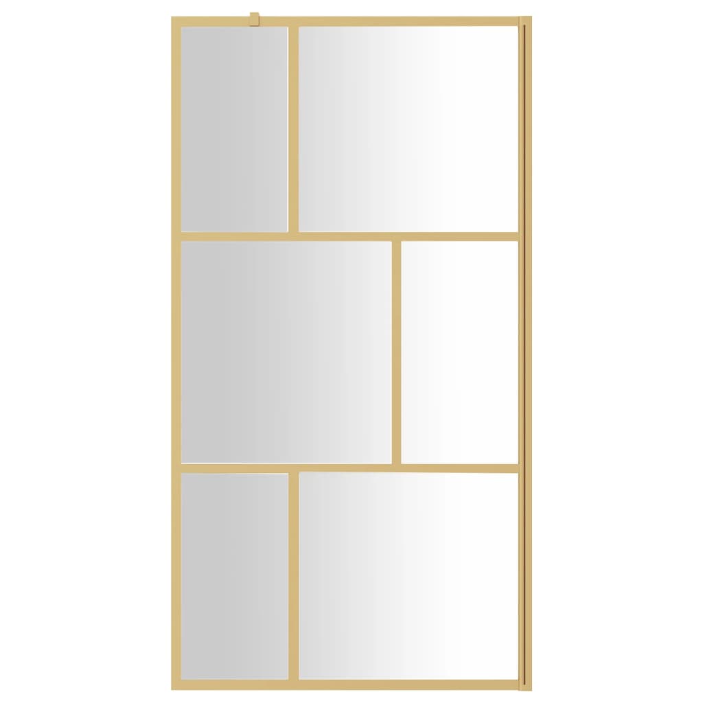 Stijenka za walk-in tuš sa staklom ESG zlatna 115 x 195 cm