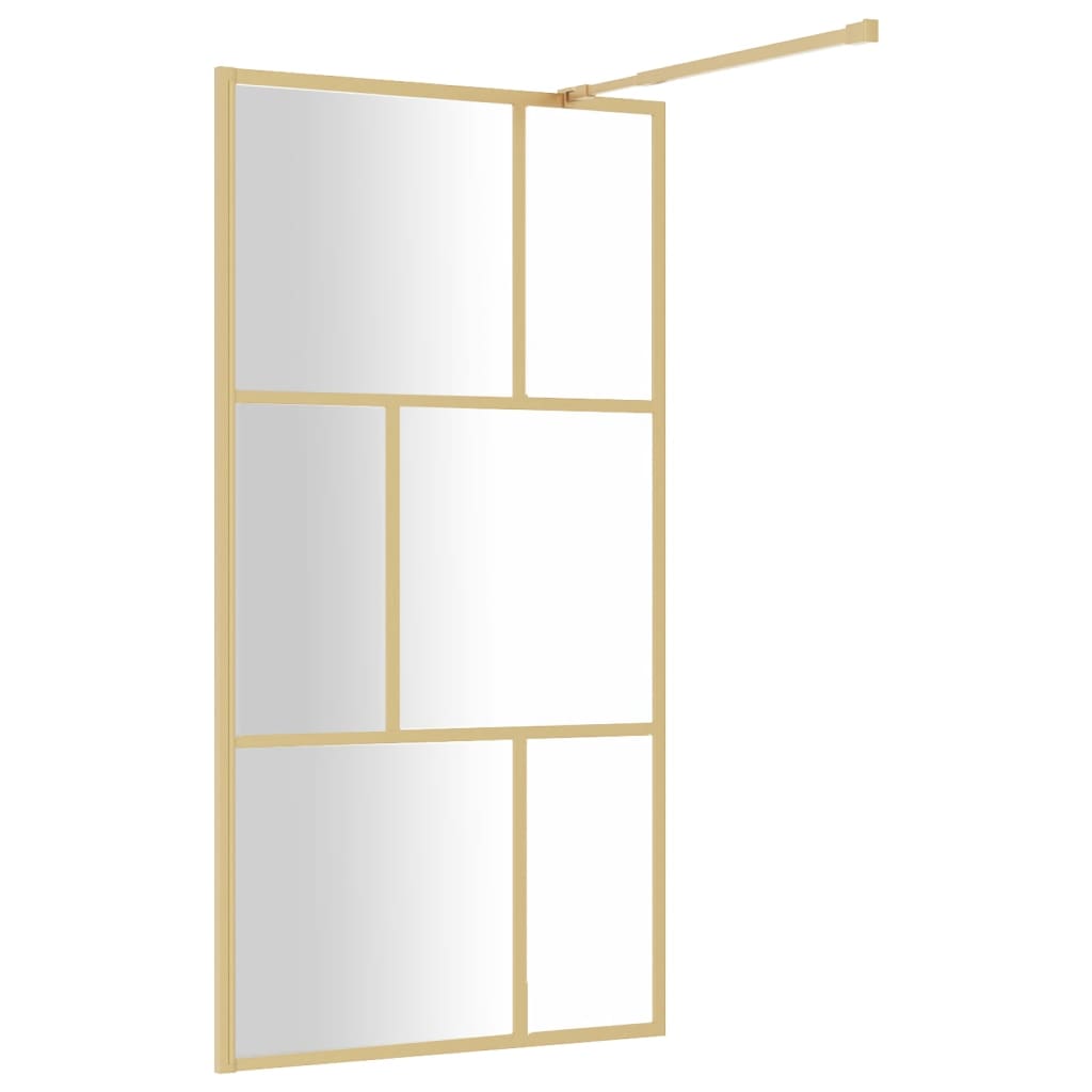 Stijenka za walk-in tuš sa staklom ESG zlatna 115 x 195 cm