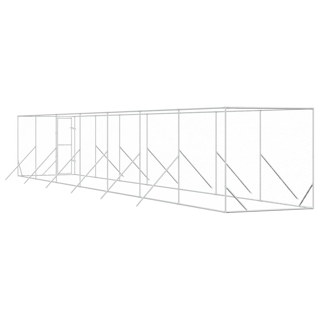 Vanjski kavez za pse srebrni 2 x 14 x 2 m od pocinčanog čelika