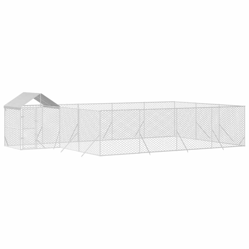 Vanjski kavez za pse s krovom srebrni 10x6x2,5m pocinčani čelik