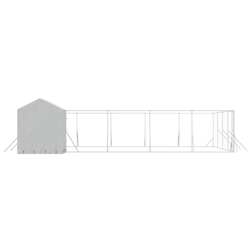 Vanjski kavez za pse s krovom srebrni 10 x 10 x 2,5 m čelični