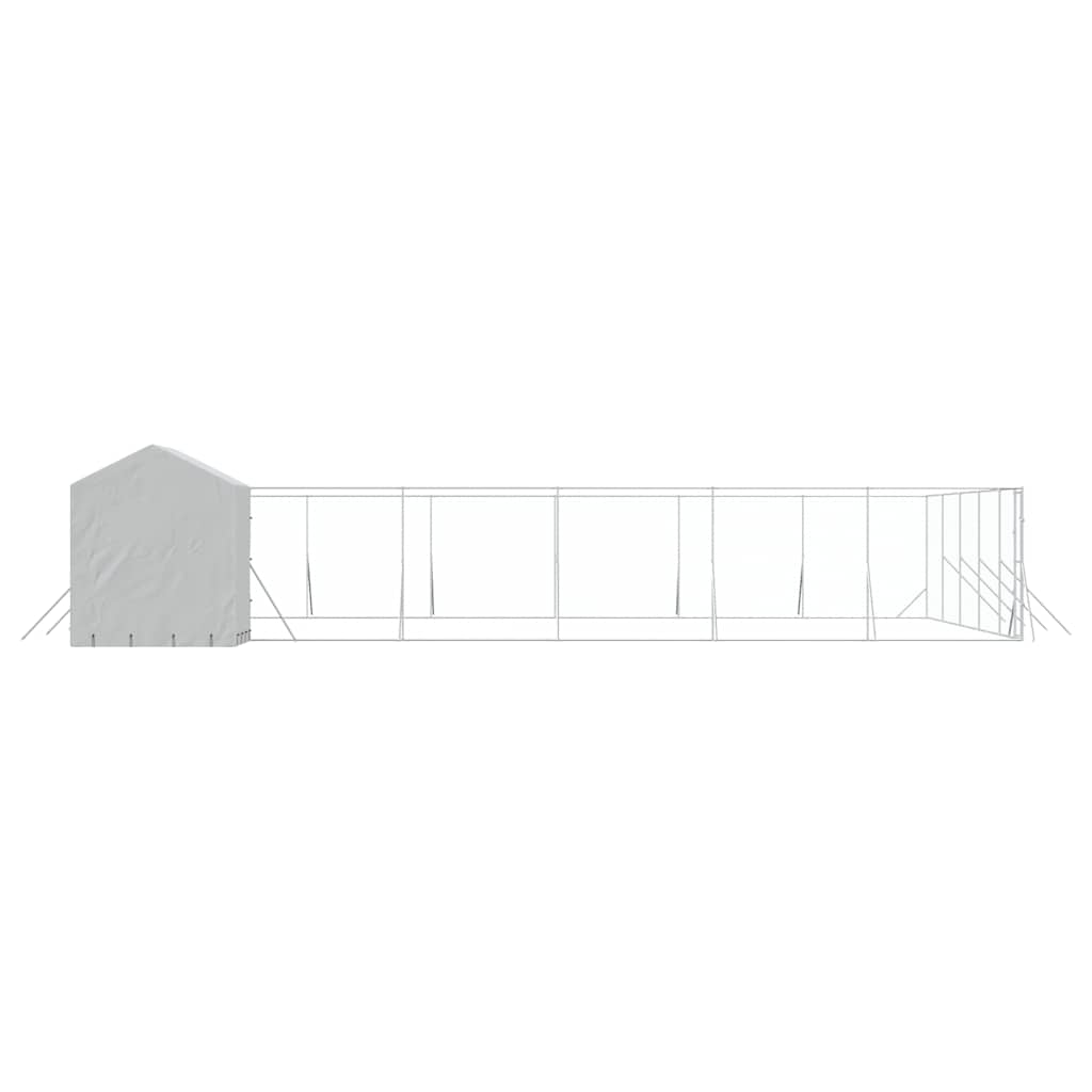 Vanjski kavez za pse s krovom srebrni 12 x 12 x 2,5 m čelični