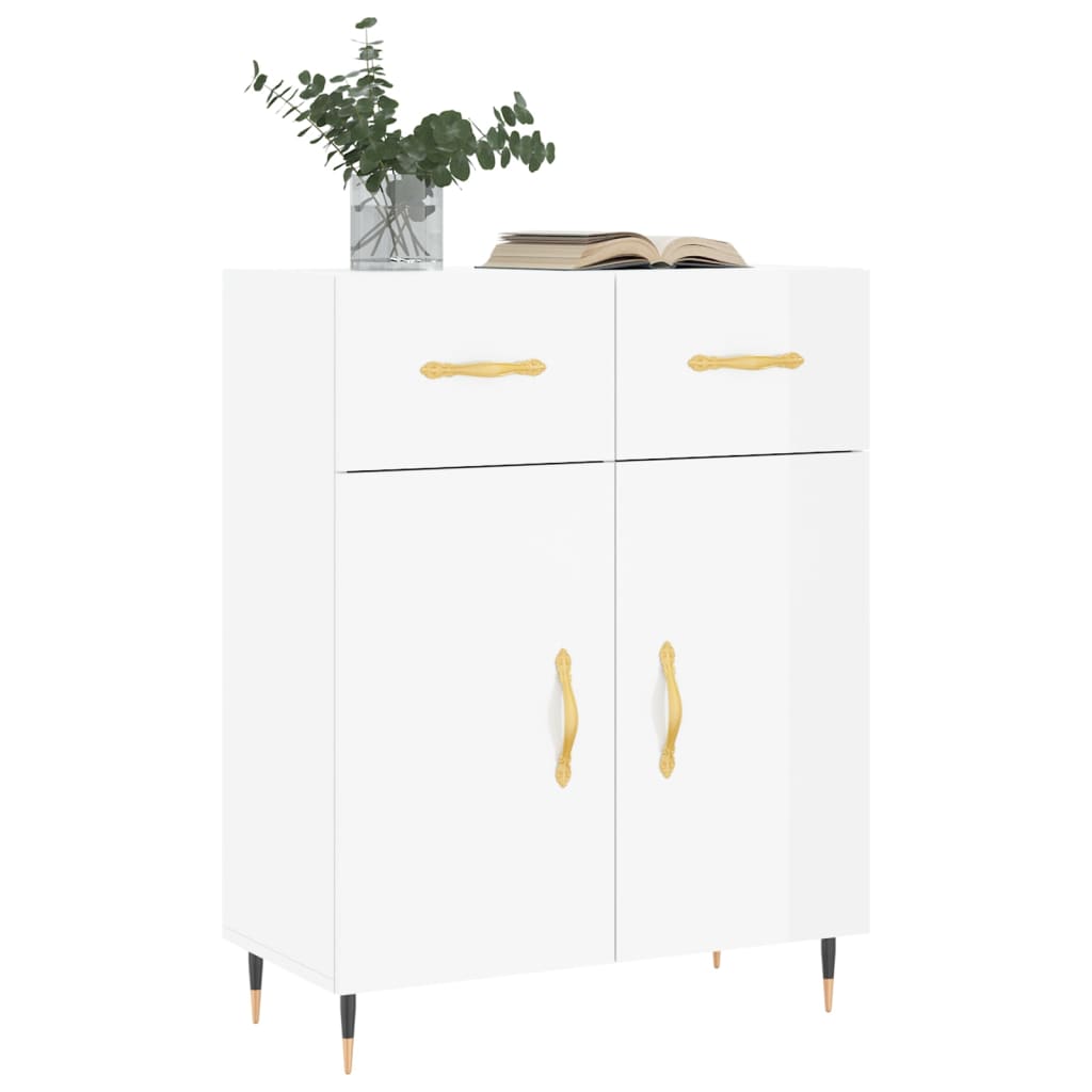 Komoda sjajna bijela 69,5x34x90 cm od konstruiranog drva