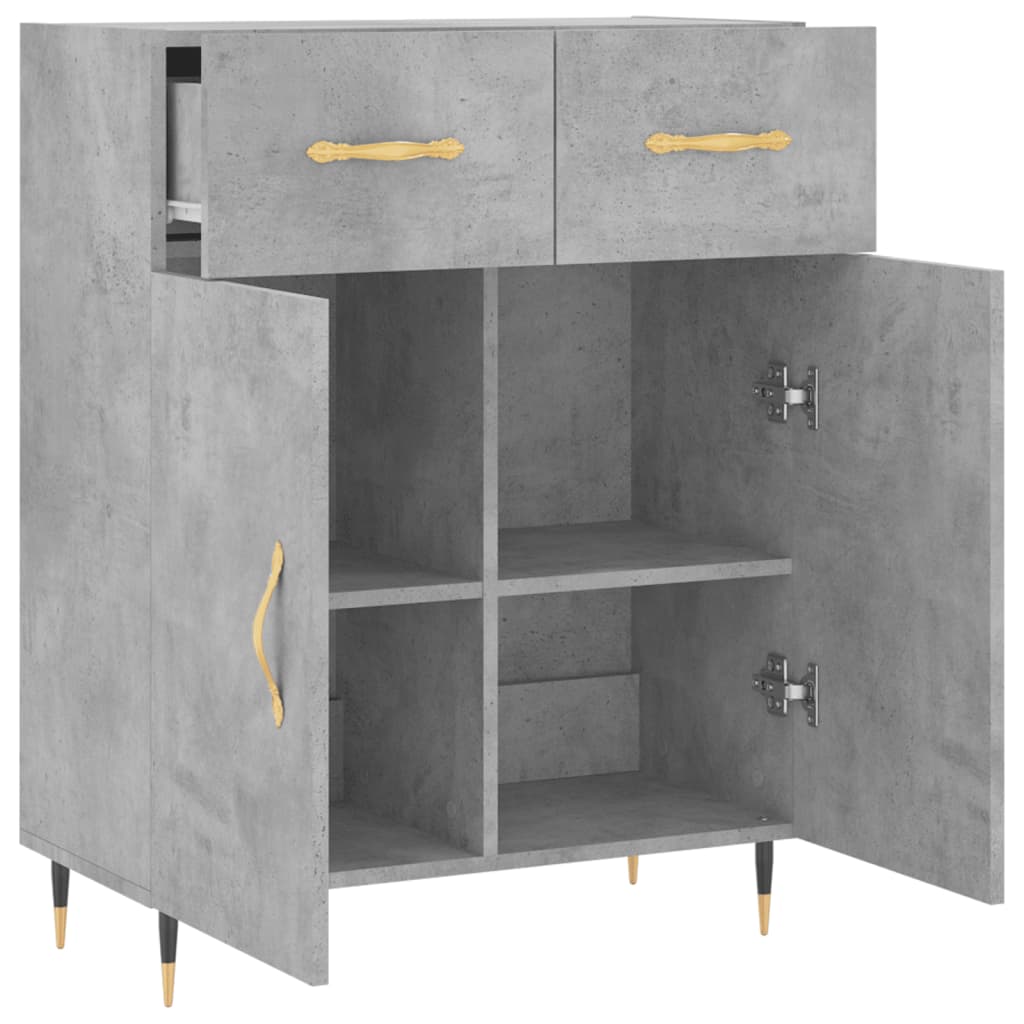 Komoda siva boja betona 69,5x34x90 cm od konstruiranog drva