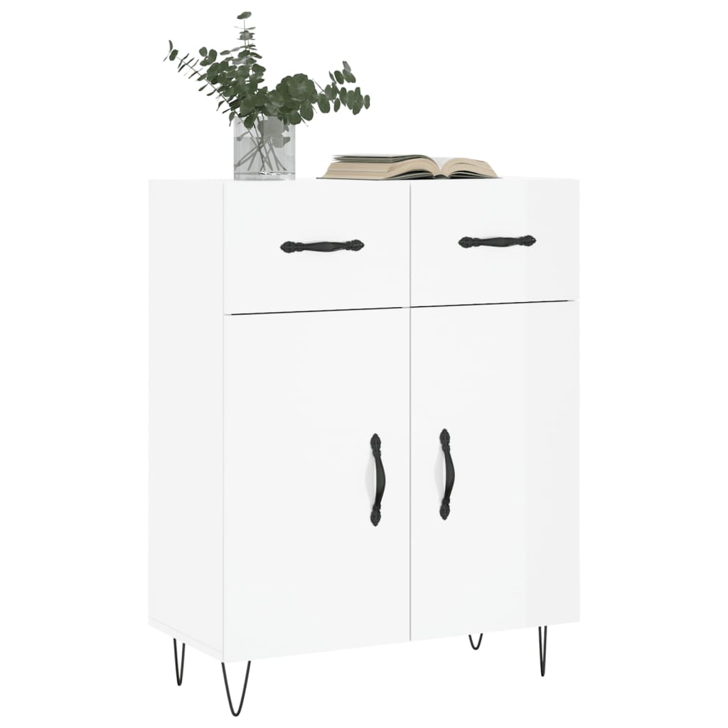 Komoda sjajna bijela 69,5x34x90 cm od konstruiranog drva