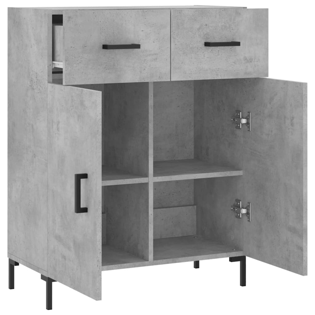 Komoda siva boja betona 69,5x34x90 cm od konstruiranog drva