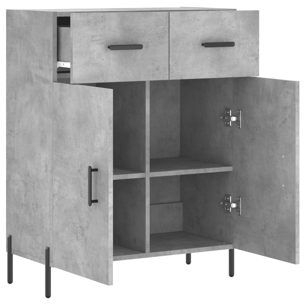 Komoda siva boja betona 69,5x34x90 cm od konstruiranog drva