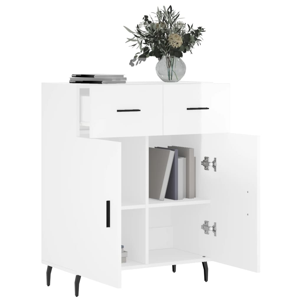Komoda sjajna bijela 69,5x34x90 cm od konstruiranog drva