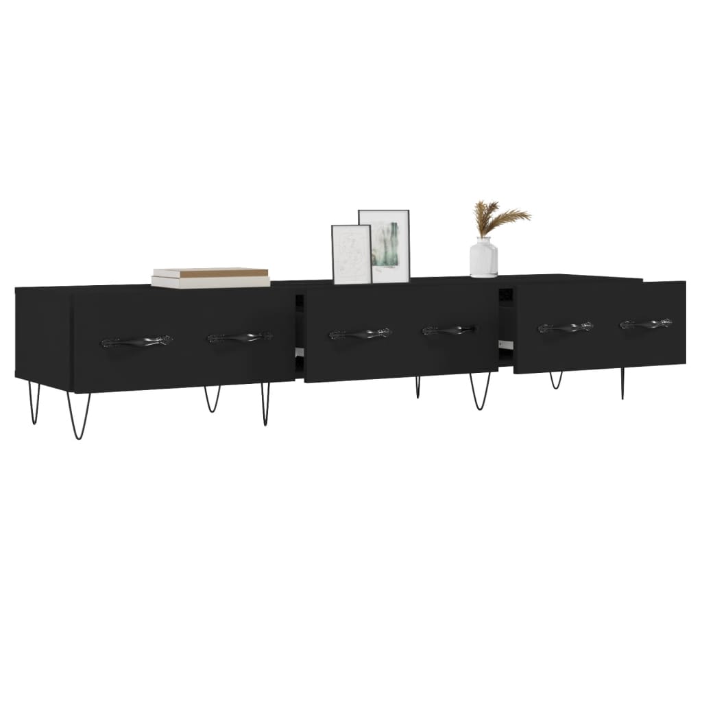 TV ormarić crni 150 x 36 x 30 cm od konstruiranog drva