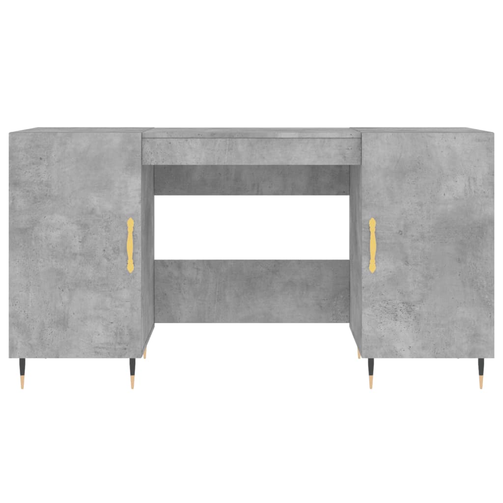 Radni stol boja betona 140 x 50 x 75 cm od konstruiranog drva