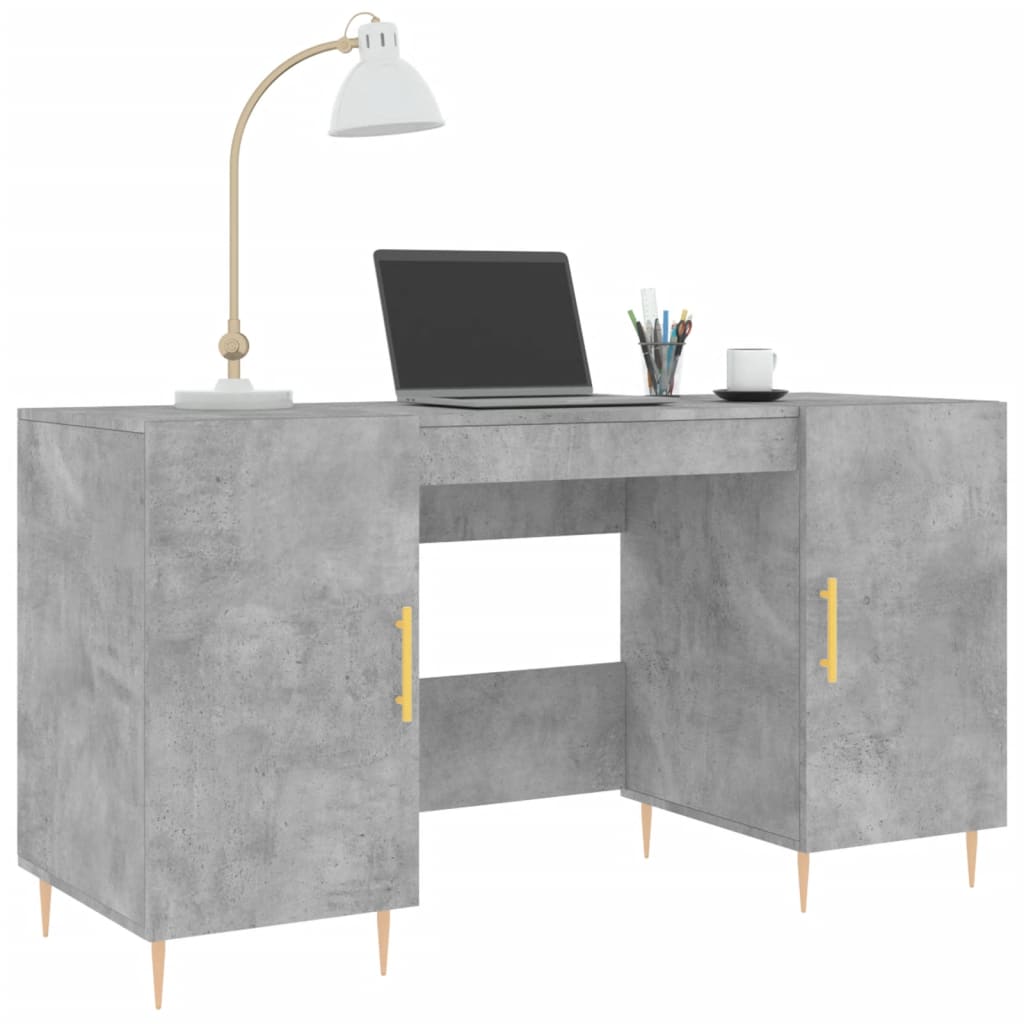 Radni stol boja betona 140 x 50 x 75 cm od konstruiranog drva