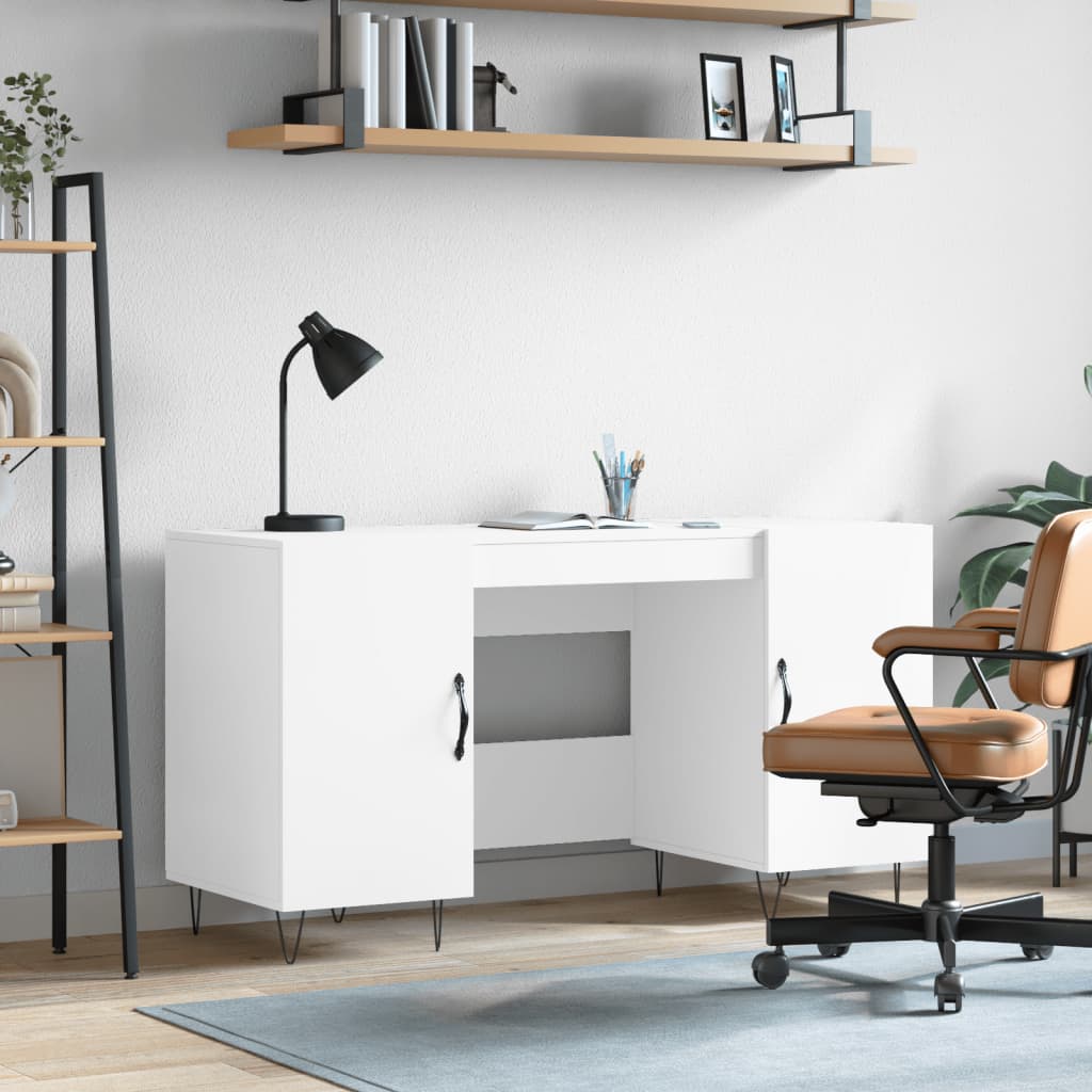 Radni stol bijeli 140 x 50 x 75 cm od konstruiranog drva