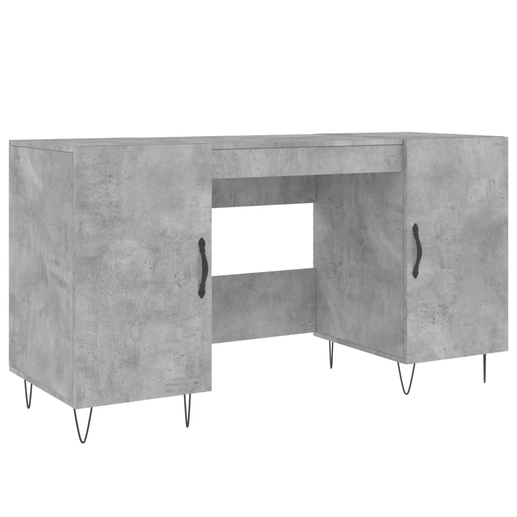 Radni stol boja betona 140 x 50 x 75 cm od konstruiranog drva