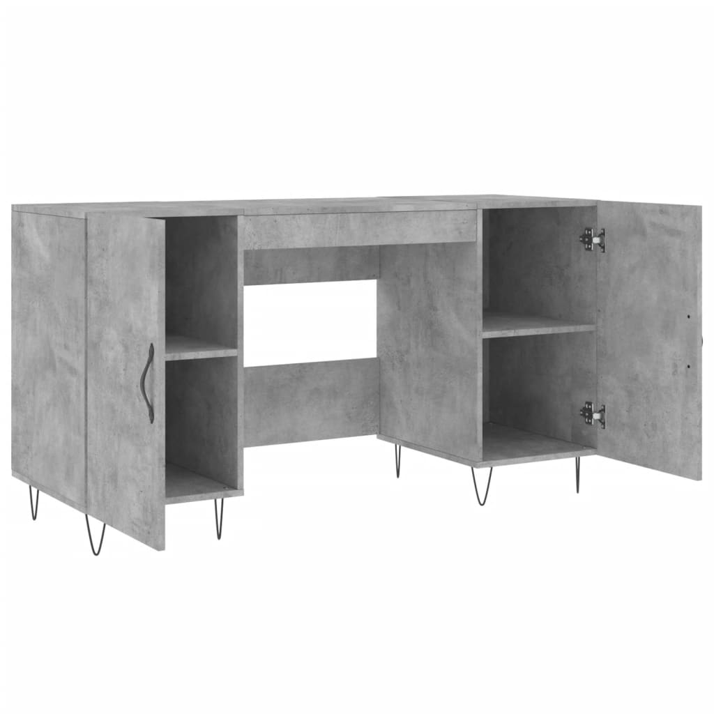 Radni stol boja betona 140 x 50 x 75 cm od konstruiranog drva
