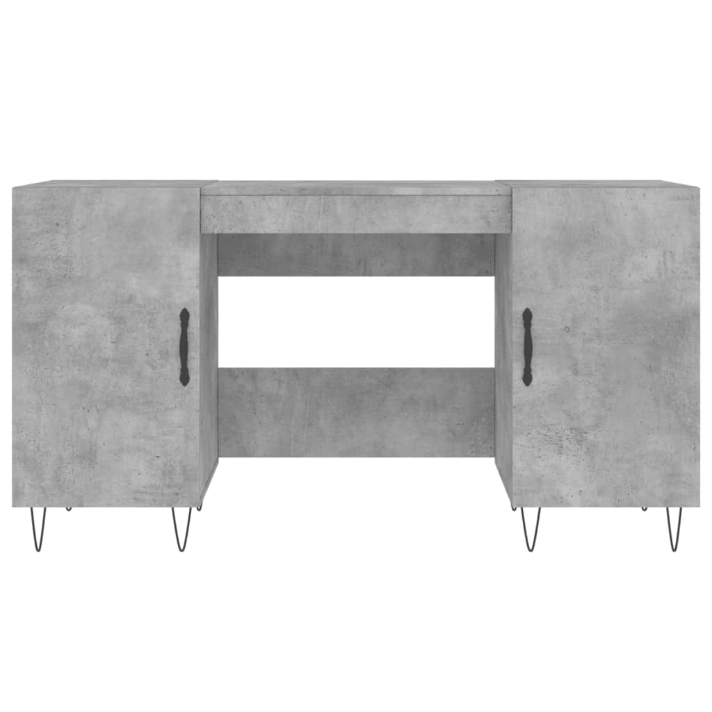 Radni stol boja betona 140 x 50 x 75 cm od konstruiranog drva