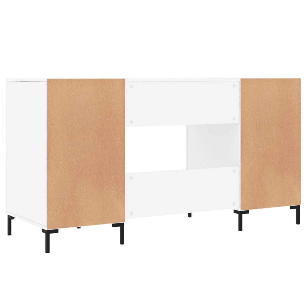 Radni stol visoki sjaj bijeli 140x50x75 cm konstruirano drvo