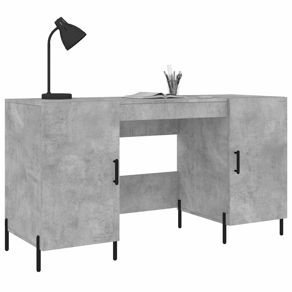 Radni stol boja betona 140 x 50 x 75 cm od konstruiranog drva
