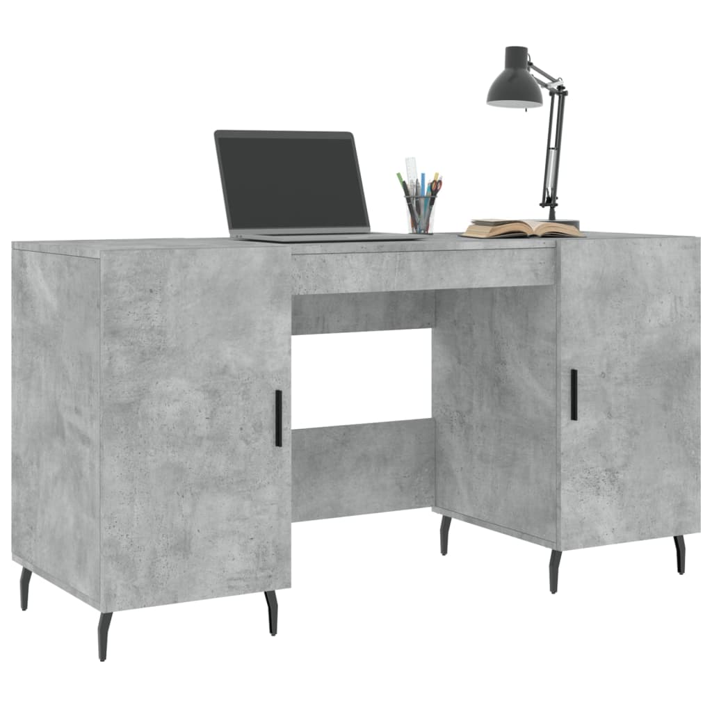 Radni stol boja betona 140 x 50 x 75 cm od konstruiranog drva