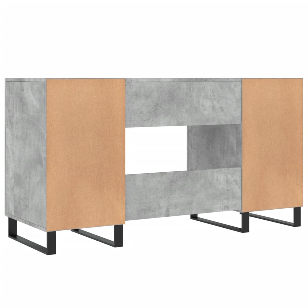 Radni stol boja betona 140 x 50 x 75 cm od konstruiranog drva