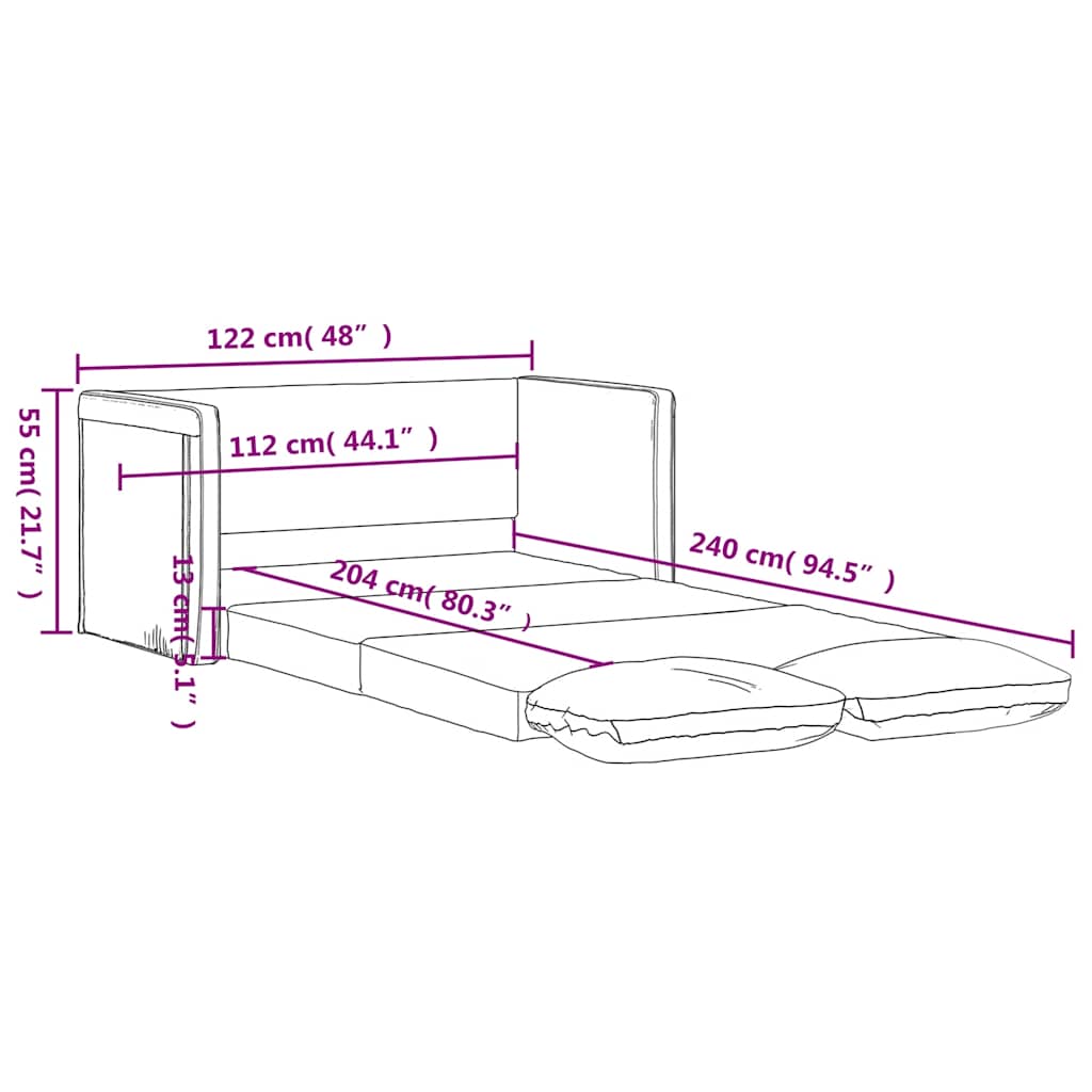 Podni kauč na razvlačenje 2-u-1 tamnosivi 122x204x55 cm baršun