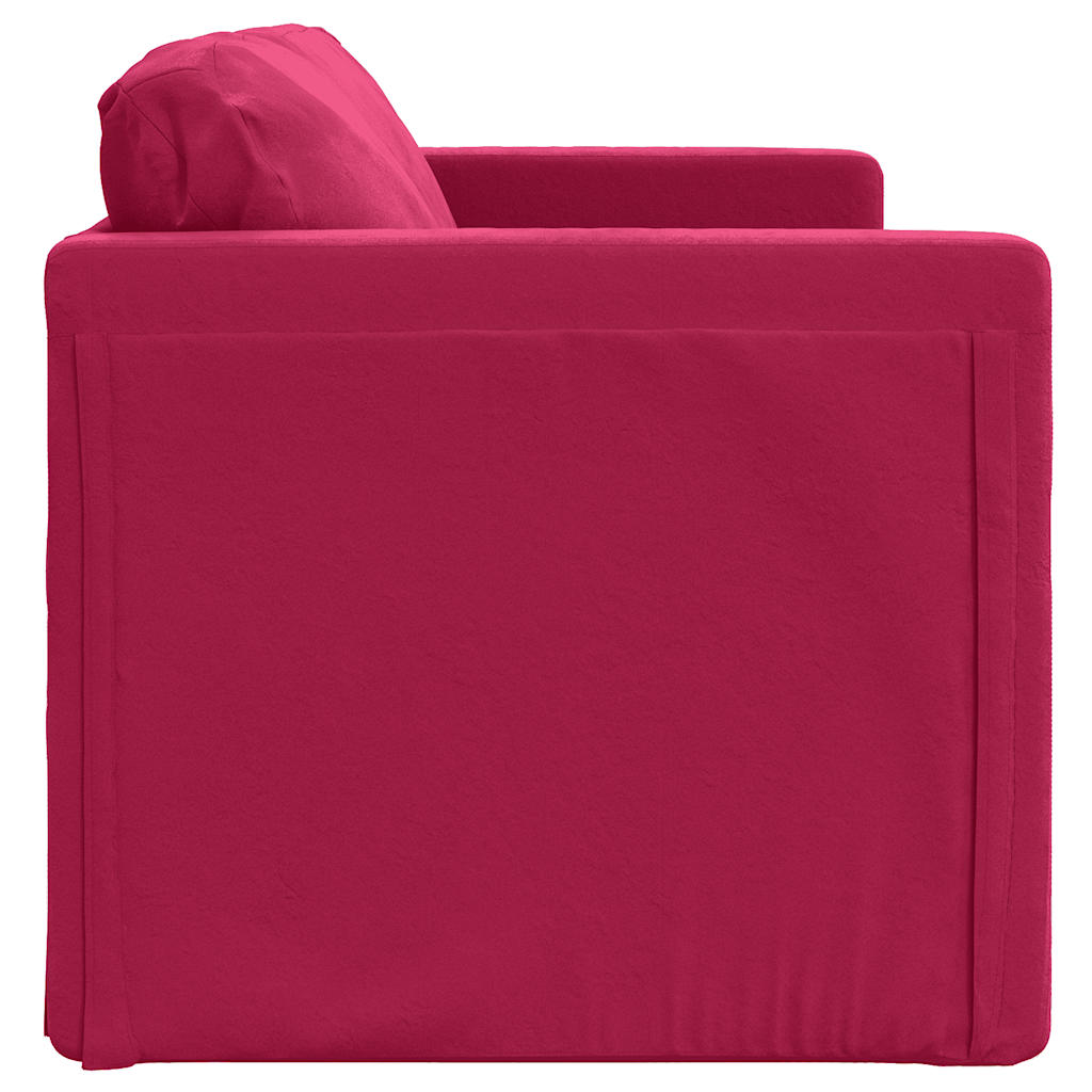 Podni kauč na razvlačenje 2-u-1 boja vina 122x204x55 cm baršun