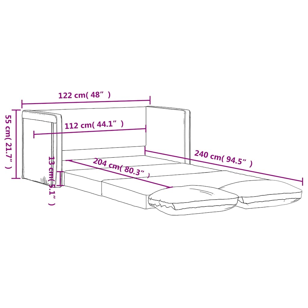 Podni kauč na razvlačenje 2-u-1 boja vina 122x204x55 cm baršun