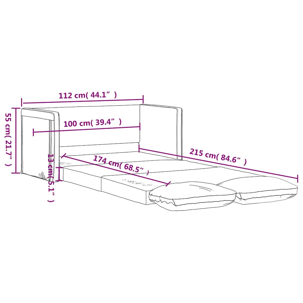 Podni kauč na razvlačenje 2-u-1 svjetlosivi 112x174x55cm baršun
