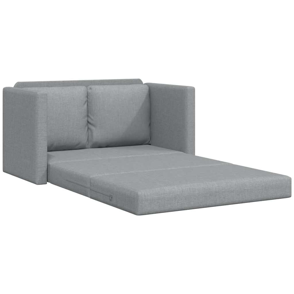 Podni kauč na razvlačenje 2-u-1 svjetlosivi 112x174x55cm baršun