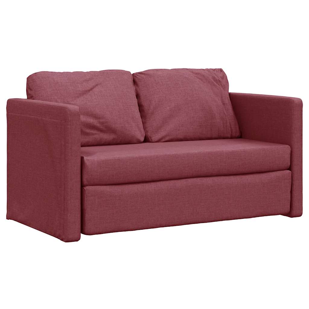 Podni kauč na razvlačenje 2-u-1 boja vina 112x174x55 cm baršun