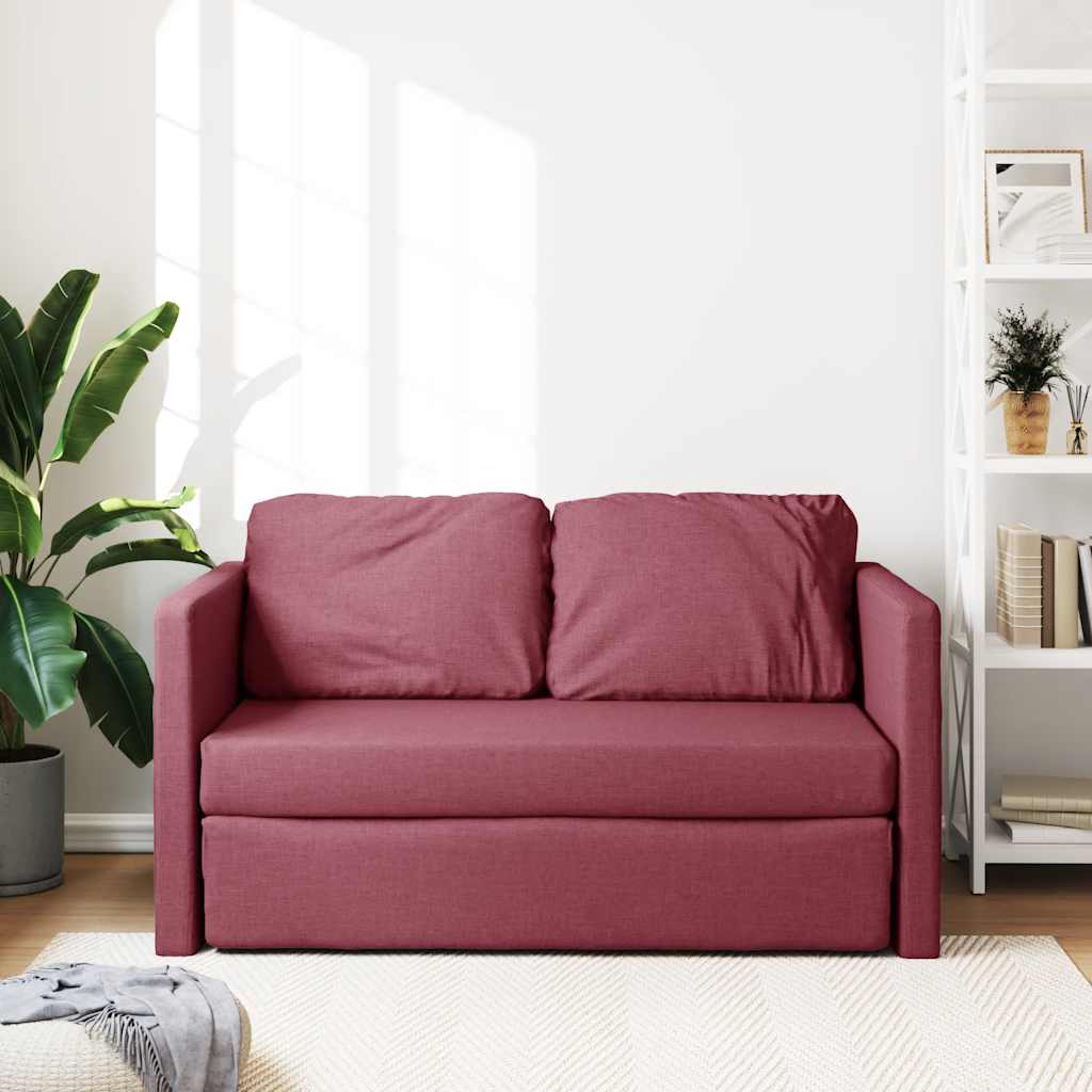 Podni kauč na razvlačenje 2-u-1 boja vina 112x174x55 cm baršun