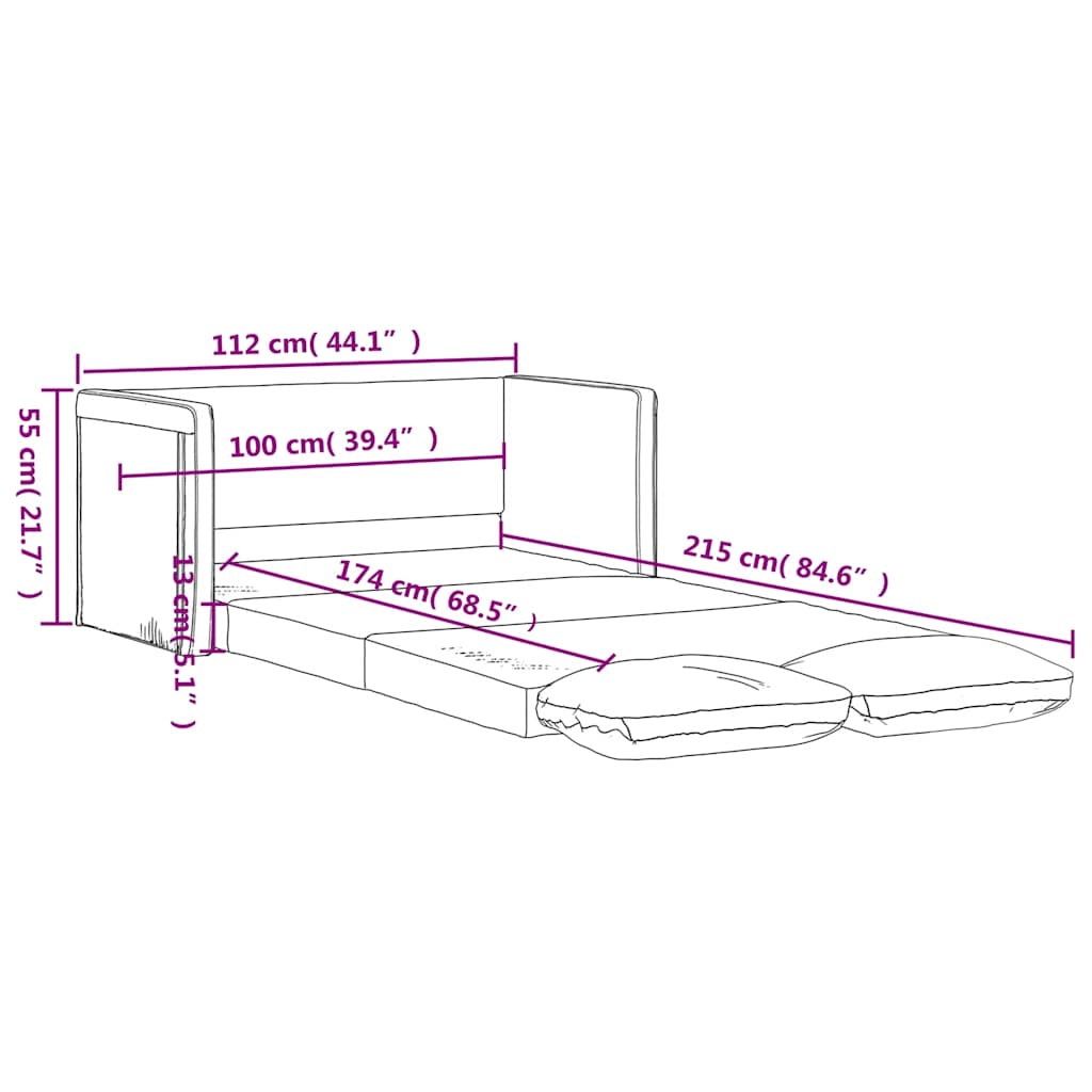 Podni kauč na razvlačenje 2-u-1 smeđesivi 112x174x55 cm baršun