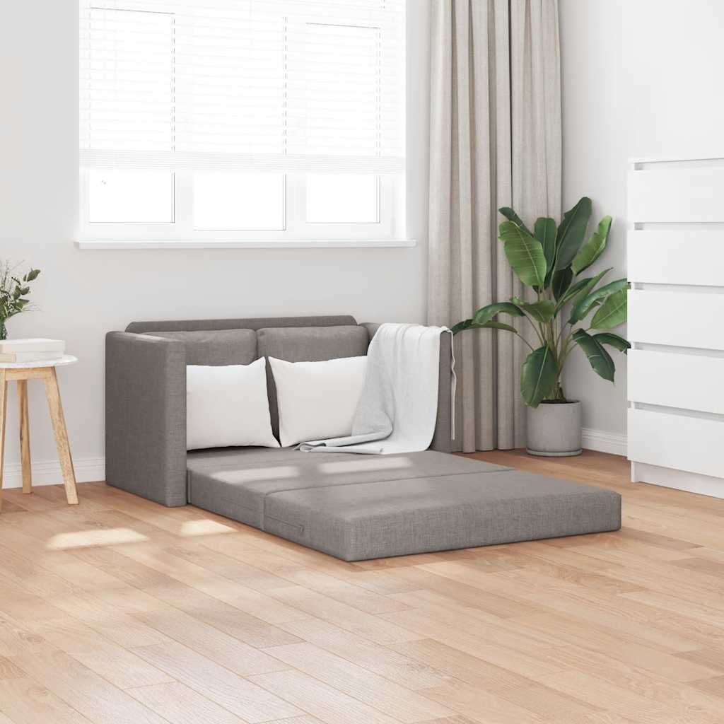 Podni kauč na razvlačenje 2-u-1 smeđesivi 112x174x55 cm baršun