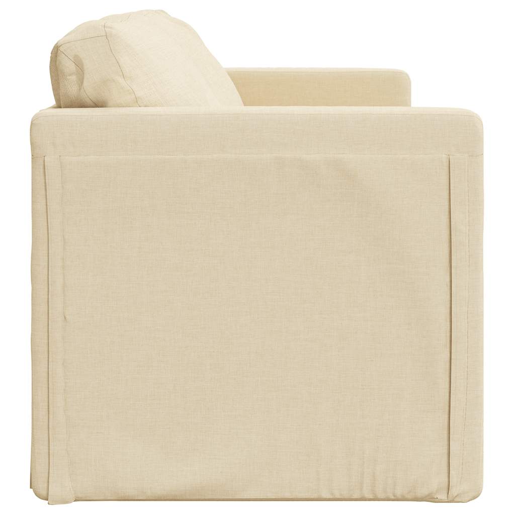Podni kauč na razvlačenje 2-u-1 krem 112x174x55 cm od tkanine