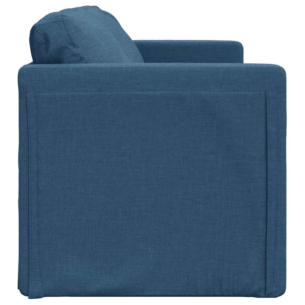 Podni kauč na razvlačenje 2-u-1 plavi 112x174x55 cm od tkanine