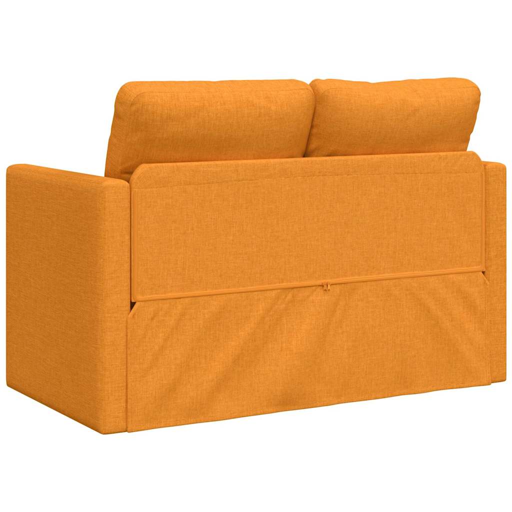 Podni kauč na razvlačenje 2-u-1 tamnožuti 112x174x55 cm tkanina