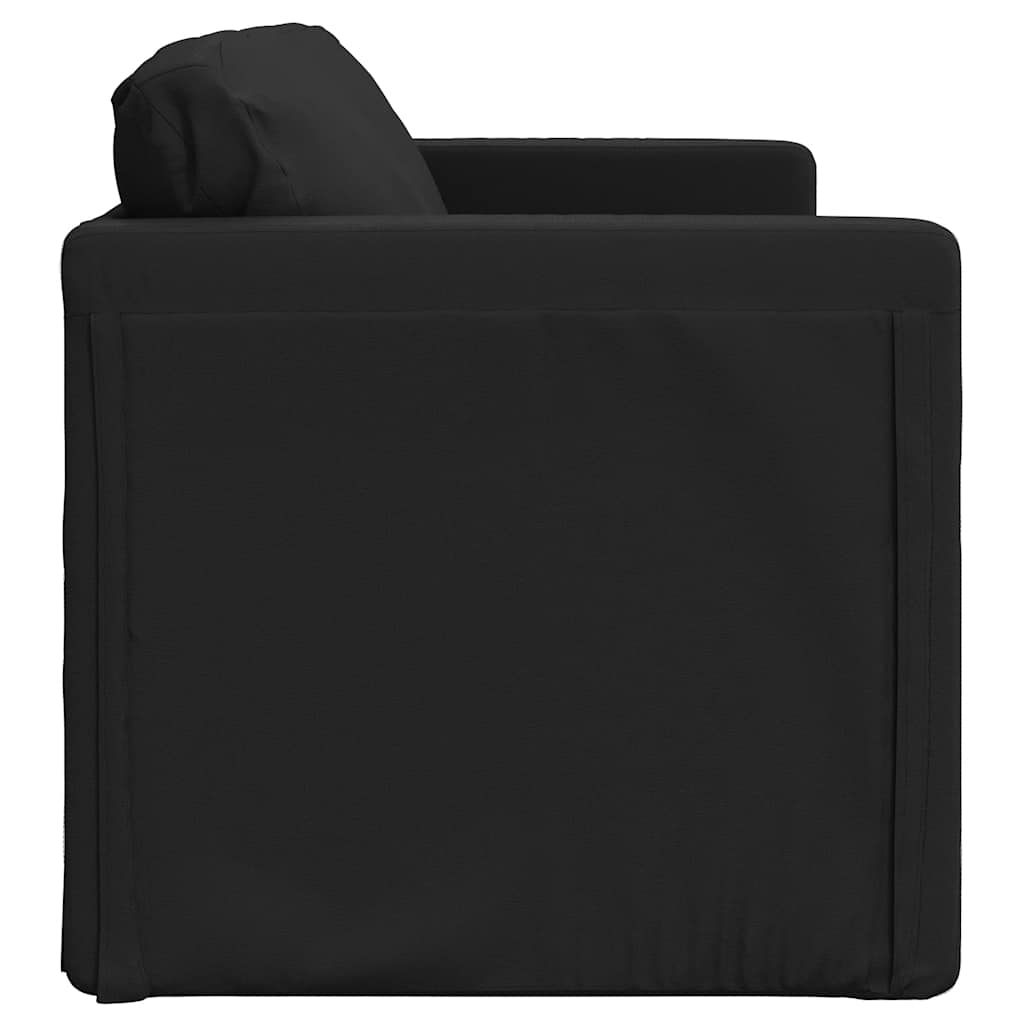Podni kauč na razvlačenje 2-u-1 crni 112x174x55 cm umjetna koža