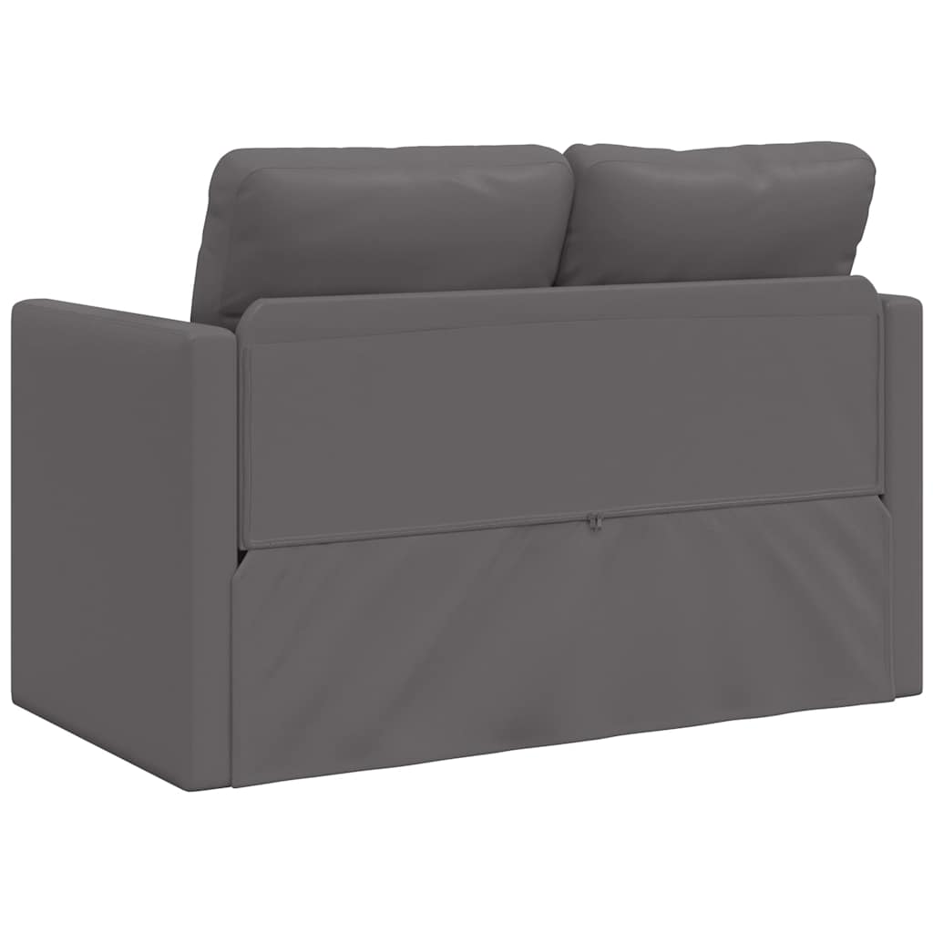 Podni kauč na razvlačenje 2-u-1 sivi 112x174x55 cm umjetna koža
