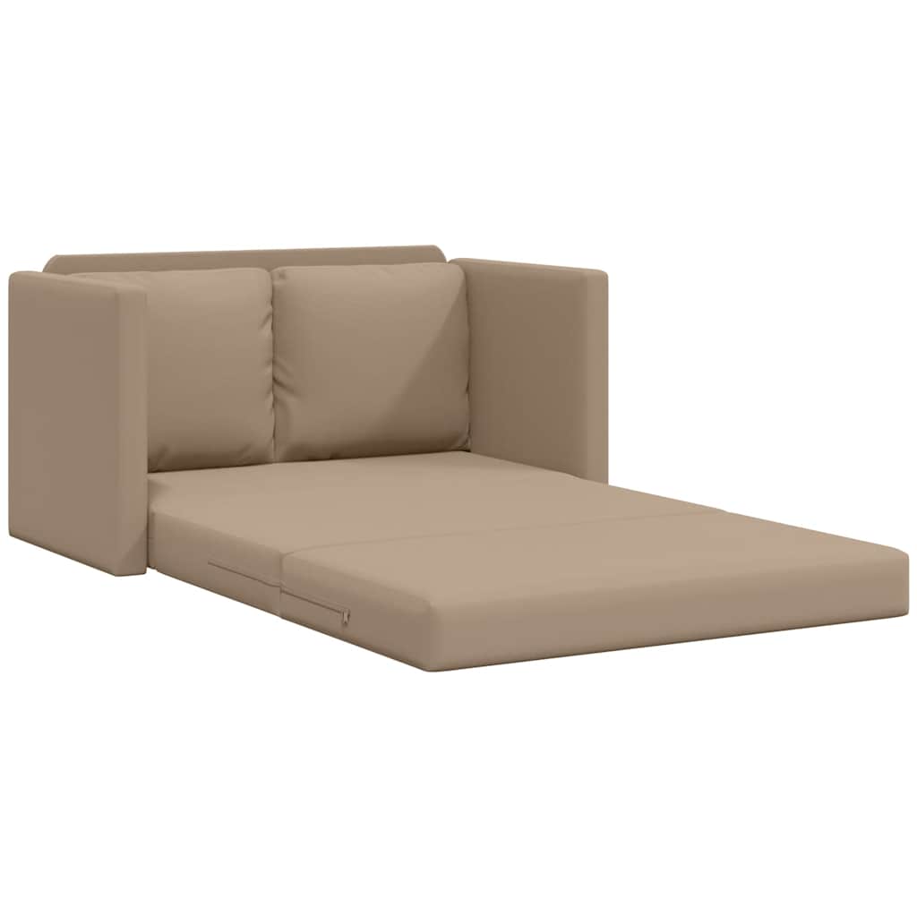Podni kauč 2-u-1 cappuccino 112 x 174 x 55 cm od umjetne kože