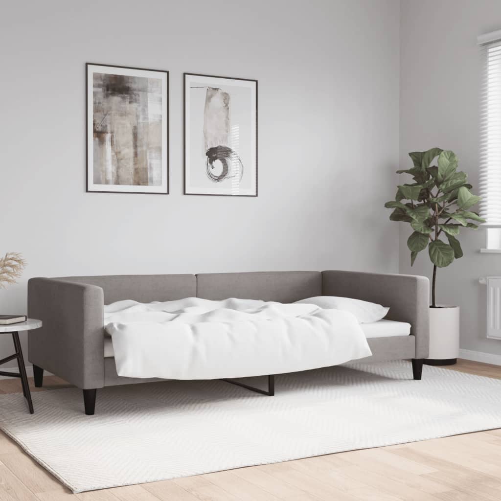 Dnevni krevet smeđesivi 100 x 200 cm od tkanine