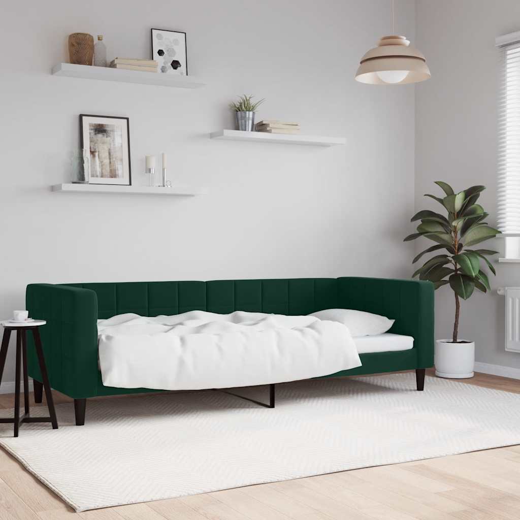 Dnevni krevet tamnozeleni 80 x 200 cm baršunasti