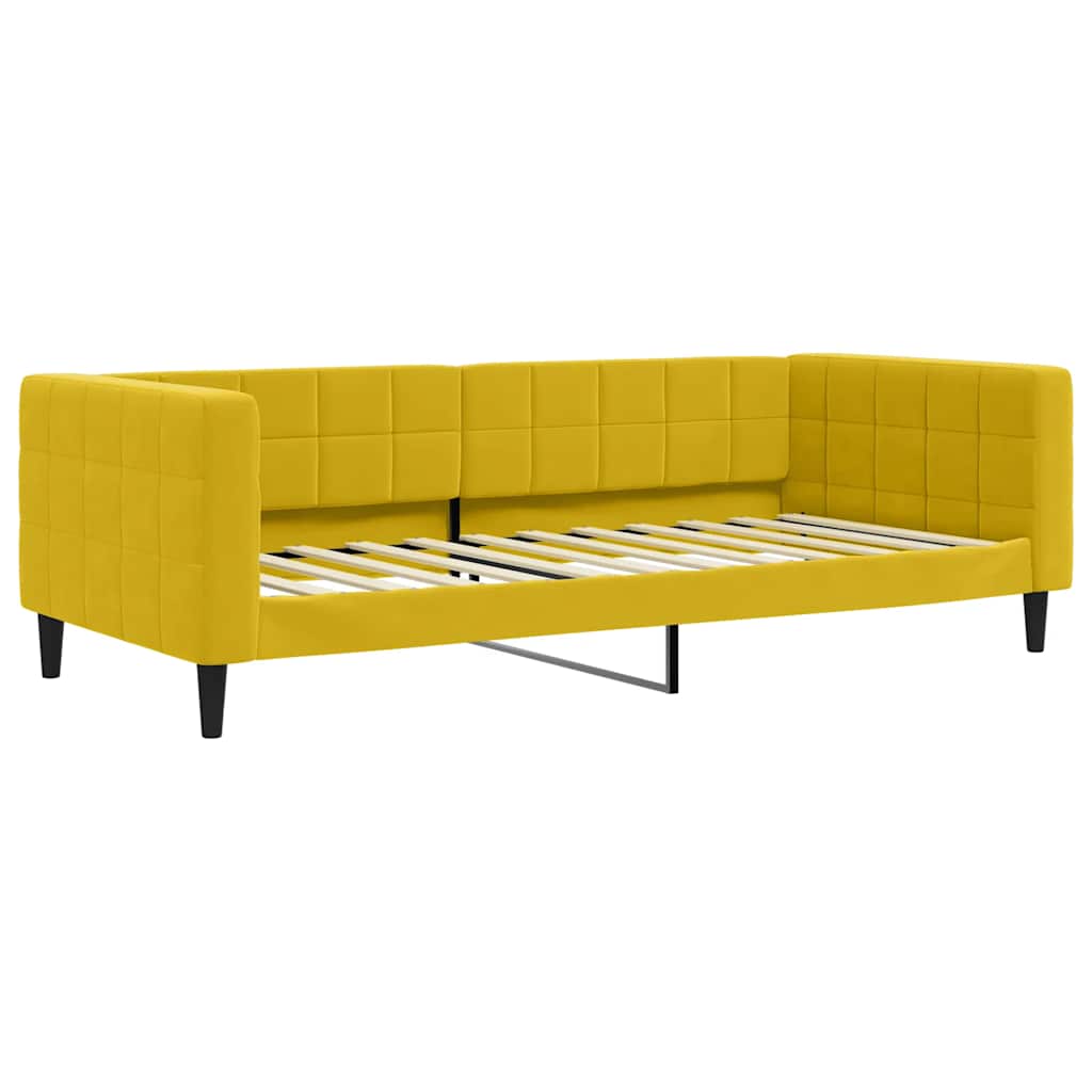 Dnevni krevet žuti 90 x 200 cm baršunasti